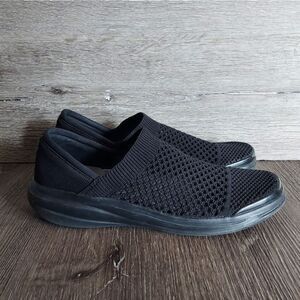 Bzees Charlie Knit Black Slip On Sneaker Shoes 9.5